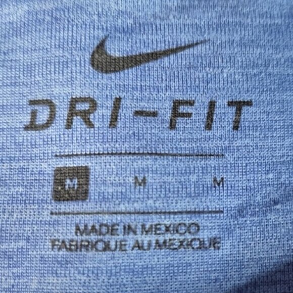 Nike Dri-Fit Shirt Mens Medium Blue Short Sleeve Training Tee Heathered - Picture 4 of 8